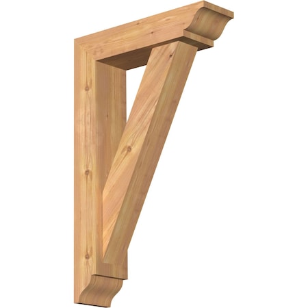 Ekena Millwork Traditional Traditional Smooth Bracket w/ Offset Brace, Western Red Cedar, 5 1/2"W x 20"D x 32"H BKT0604X20X32TRA01SWR